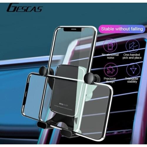 GESCAS Car-Phone-Holder For Android IOS Phones 11 12 Pro Max X XR XS Mobile Gravity Air Car Phone Stand Universal