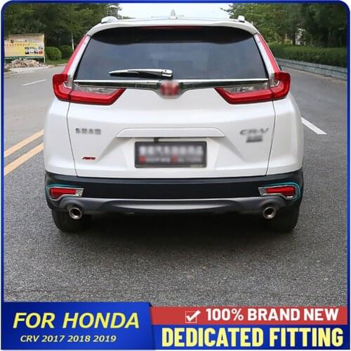 Car Styling For Honda CR-V CRV 2017 2018 2019 ABS Chrome Rear Foglight Frame Cover Tail Fog Lamp Cover Trims Stickers