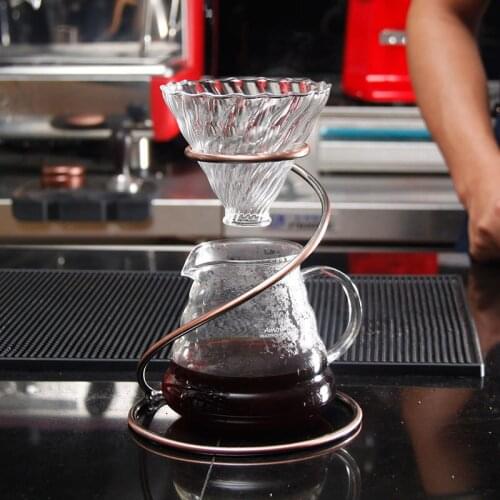 Coffee Dripper Stand Metal Spiral Filter Frame Holder Tea Pour Over Drip Cup Bracket Rack Home Bar Coffee Tools
