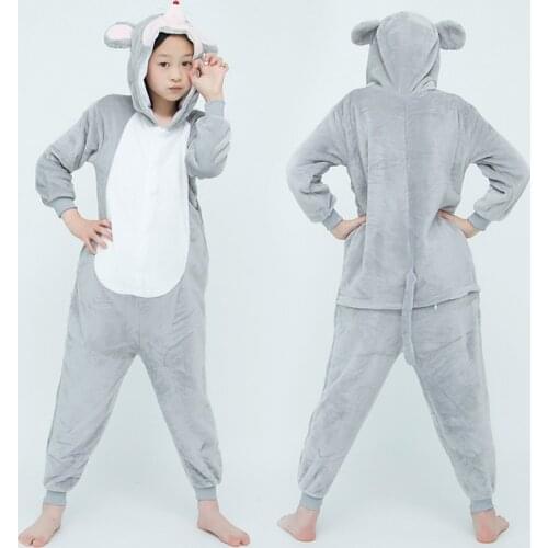 Kids Stitch Unicorn Pajamas Animal Sleepwear Winter Cartoon Grey Rat Onesies Childrens Pajamas Boys Girls Flannel Pajamas