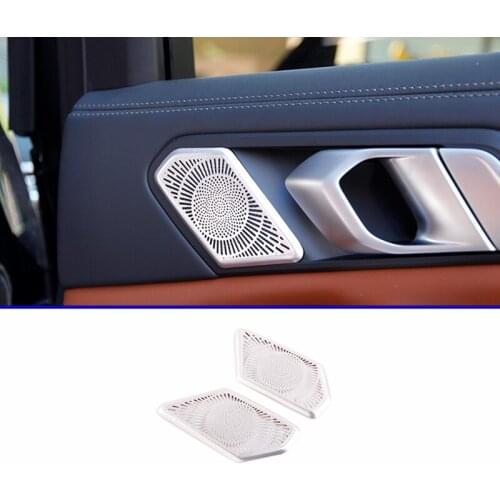 For BMW X5 G05 X7 G07 2019 Aluminum Alloy Rear Door Handle Speaker Cover Trim Car Accessories 2 Pcs