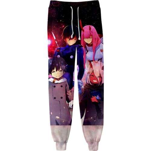 DARLING IN THE FRANXX Zero Two 3D Pants Autumn Winter High Quality Casual Joggers Sweatpants Plus Size Warm Men/Women Trousers