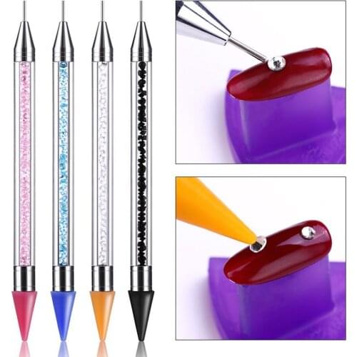 Dual Head Nail Art Wax Drawing Dotting Pen Rhinestone Picker DIY Manicure Tool набор для маникюра