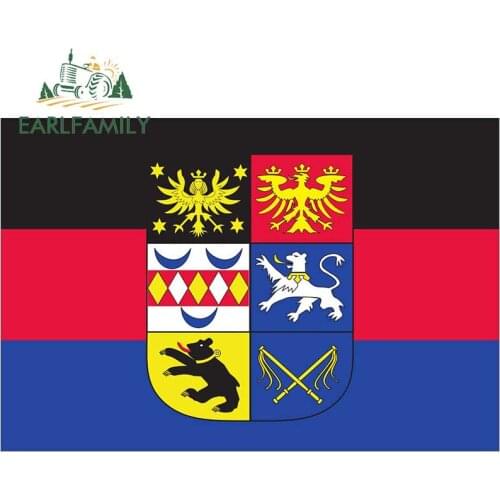 EARLFAMILY 13cm x 8.7cm National Flag Emblem Oostfreesland Flag Decal Window Bumper Car Sticker PVC Waterproof Car Styling