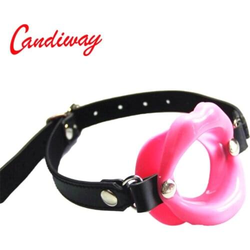 Candiway Erotic Lip Gags Opening Mouth O Ring BDSM Sexy Oral Sex Gag Bondage Restraints Fetish Slave Adult Sex Toy For Couples