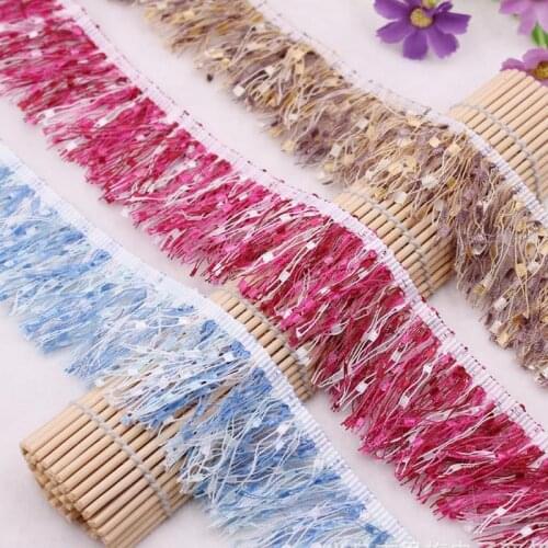 20Yards/Lot Lace Tassel Ribbon Fringe Trim Apparel Skirt , Collar,Curtain Lace Fabric Cord DIY Sewing Accessories 4.5cm Wide