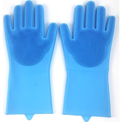 HMROVOOM Multifunctional Silica Gel Dishwash Gloves Kitchen Cleaning Gloves