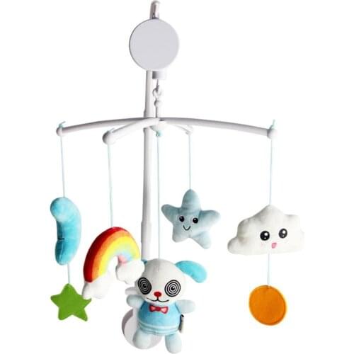 Musical Baby Hanging Rattles Crib Mobiles Toy Holder Rotating Bed Bell Carousel Music Box Projection For 0-12 Months Newborns