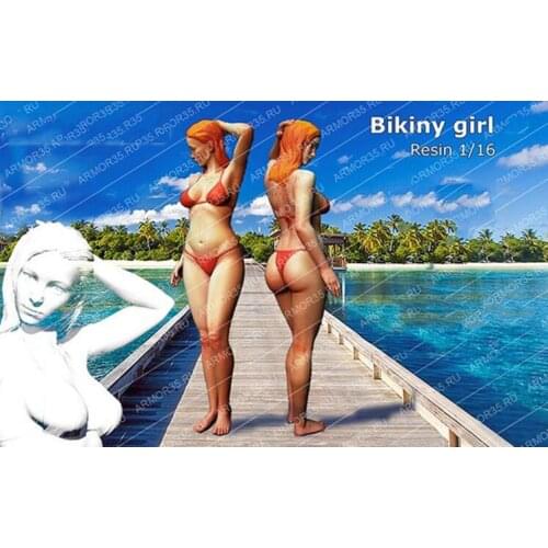 1/16 Resin Model Building Kit Figure Bikini woman