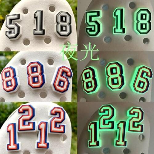 Original JIBZ Childrens gift digit noctilucence shoe charms toys Cartoon PVC beach shoe accessories for kids
