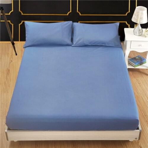 Bed cover USA and UK size solid color frosted fitted sheet mattress protection bedspread sub I wish you a healthy and good sleep