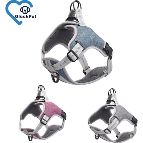 Dog Harness No-Pull Pet Harness Adjustable Soft Padded Outdoor Pet Dog Vest Harness Reflective No-Choke Pet Harness