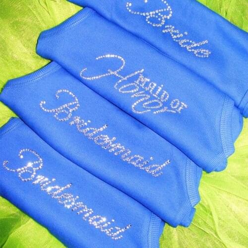 Rhinestone Bride to be Bridesmaid Iron Gift Bag shirt tote robe hat wedding bridal shower Bachelorette hen Party decoration