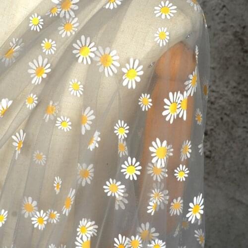 Daisy Mesh Printed Fabric DIY Table Table Cloth ChildrenS Dress Skirt Garment Sewing Fabric Lace Fabric