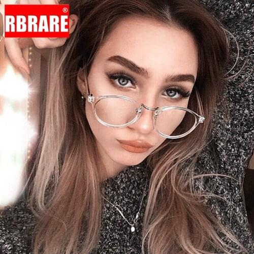 RBRARE Vintage Round Eyeglasses Frames Women Retro Alloy Glasses Frame Transparent Computer Glasses Monturas De Lentes Mujer