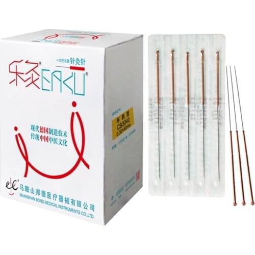 High Quality Acupuncture needle 100 Copper Handle Disposable Filiform Needle Face Beauty massage needles 0.20x30mm 0.20x25mm