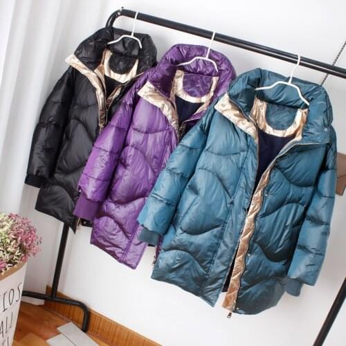 2019 Winter Jacket Women 90% White Duck Down Coats Long Loose Female Warm Parkas Outerwear Waterproof Down Jackets M374