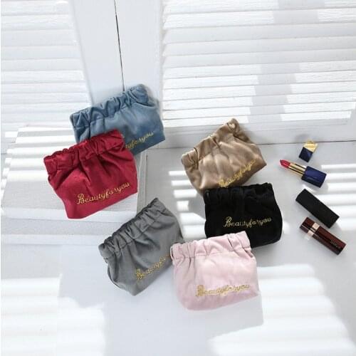 Women Tampon Storage Bag embroidery silk Sanitary Pad Bag Pouch Girls Cosmetic Bags Makeup Lipstick Key Cables Organizer