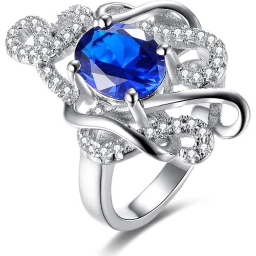 Nobility Jewelry Rings Round Cut Genuine 925 Sterling Silver Wedding Ring Women Wholesale Promotion