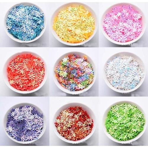 Gold glitter beads 15mm six-point plum sequins clothing accessories material package wedding Christmas party decoration sequins