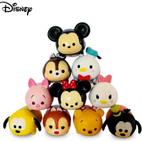 10pcs/set Disney Mickey Cartoon Mini Animals Doll Toy Cute Car Accessories Fashion Action Figures Model Toy Gift For Kids Girls