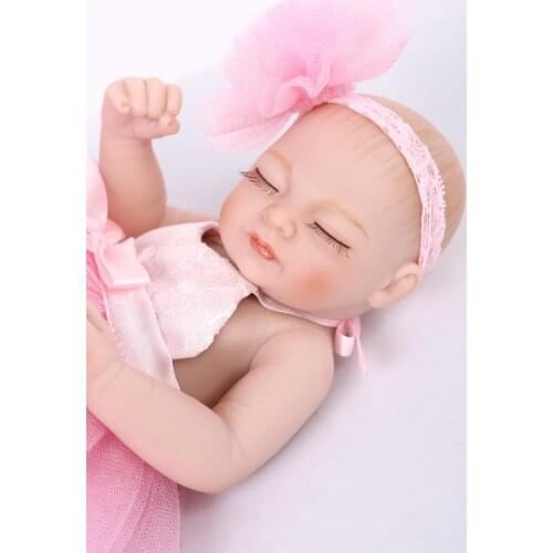 26CM mini baby reborn Full Body Silicone reborn Babies boneca Toys for girls gift
