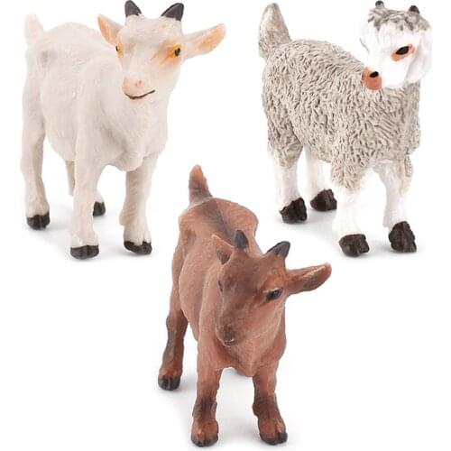 3pcs/bag Farm Livestock Animal Model Solid Core Desktop Micro Landscape Static Decoration