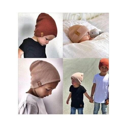9 Colors S/L Baby Hat for Boy Warm Baby Winter Hat for Kids Beanie Knit Children Hats for Girls Boys Baby Cap Newborn Hat 1PC
