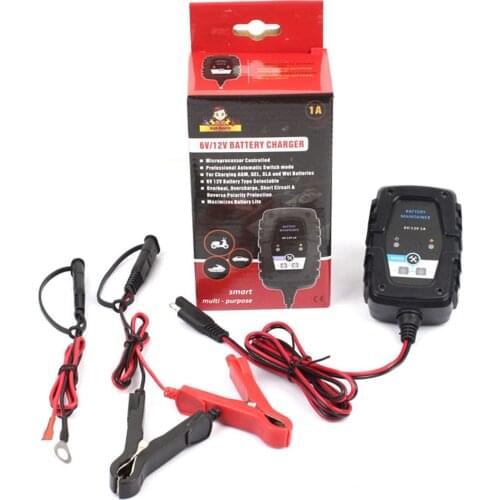 6V 12V 1A Automatic Smart Battery Charger Maintainer For Car Motorcycle Scooter Battery Charger 100-240V AC, 50-60Hz