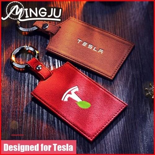 Model3 Card key Cover Keychain Holder Keychain for Tesla Model 3 Car Accessories model three Card Key Set Black 2020