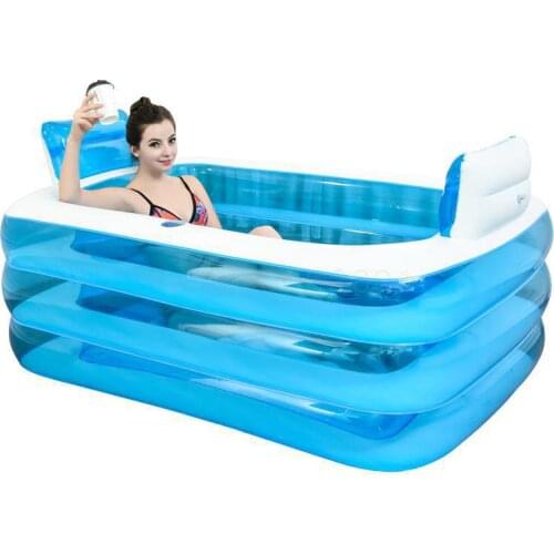 Household Two-person Inflatable Bathtub Couple Bathtub Barrel Adult Thickened Folding Bathtub Plastic Children Bathtub