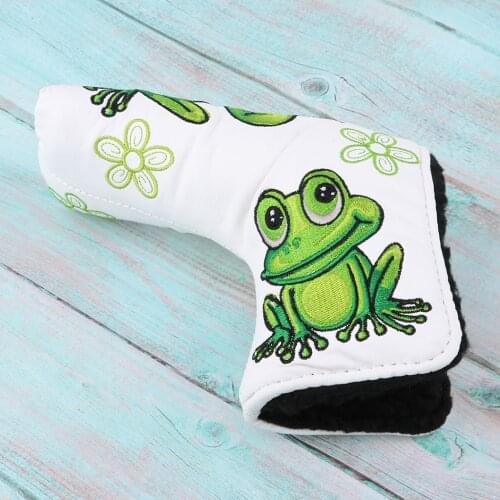 Golf Putter Cover Frog Pattern Blade Center Putter PU Head Protector