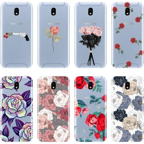 TPU Back Cover For Samsung Galaxy J4 J6 J8 Plus Soft Silicone Rose Phone Case For Samsung J3 J5 J7 2015 2016 2017 J2 J5 J7 Prime