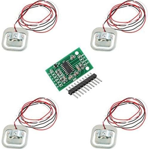4pcs 50KG Human Scale Body Load Cell Resistance Strain Weight Sensor + HX711 Module Pressure Sensors Measurement Load Cell