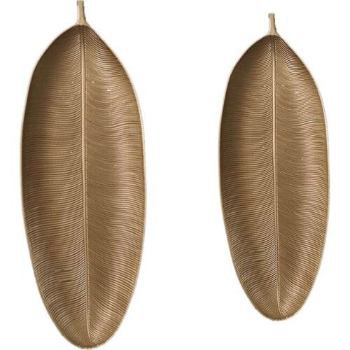 Nordic Decorative Tray Gold Leaves Shape Serving Tray Jewelry Pallet Fruit Snack Dish Table Storage Organizer