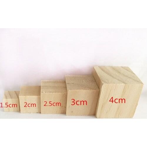 Solid Wood Cube Wooden Square Blocks Kids Early Educational Toys Assemblage Block Embellishment For DIY Woodwork Craft