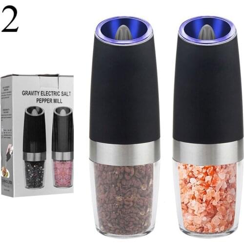 Electric Sea Salt and Pepper Grinders Automatic Gravity Herb Spice Mill Adjustable Coarseness Spice Grinder Condiment Bottles