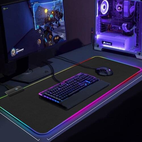 LED Light Gaming Mouse Pad RGB Large Keyboard Cover Non-Slip Rubber Base Computer Carpet Desk Mat PC Game Mouse Pad