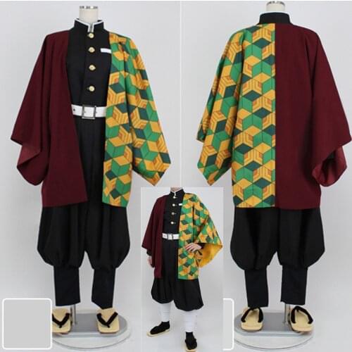 Demon Slayer:Kimetsu No Yaiba Tomioka Giyuu Kimono Uniforms Cosplay Costume Halloween Costume Dress