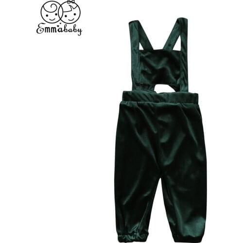 2018 new fashion kid Girl Backless cute Overalls Jumpsuit One-Piece Soft Strap Pants Velvet Costume Outfits stylish clothes