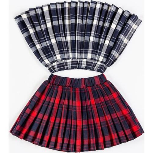 Summer Baby Skirts New 2020 Cotton Plaid Skirt For Girls To School Pleated Mini Princess Skirt Toddlers Kids Clothes 1- 12 Y