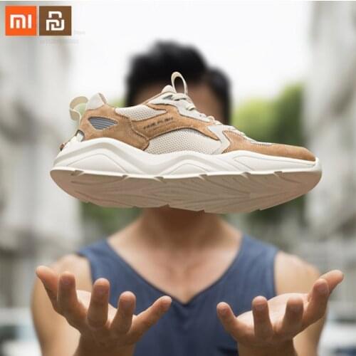 Xiaomi mijia trend retro old shoes leather stitching slip wearable casual shoes comfortable rebound mens sports shoes