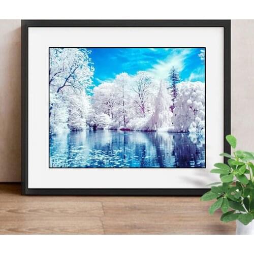 DIY Embroidery Diamond "Landscape" Diamond Painting Cross Stitch Rhinestone Winter Pattern Full Square Drill