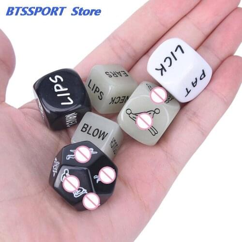 6Pcs/lot Sex Dice Set Luminous Dice Erotic Craps Night Lights Love Sexy Funny Game Adult Erotic Flirting Dices With A Dice Set