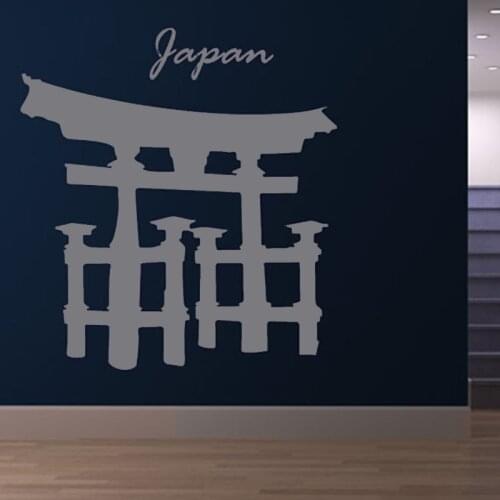 Religious Architecture Torii Gate Wall Stickers Living Room Wall Decor Vinyl Removable Japan Wall Decal