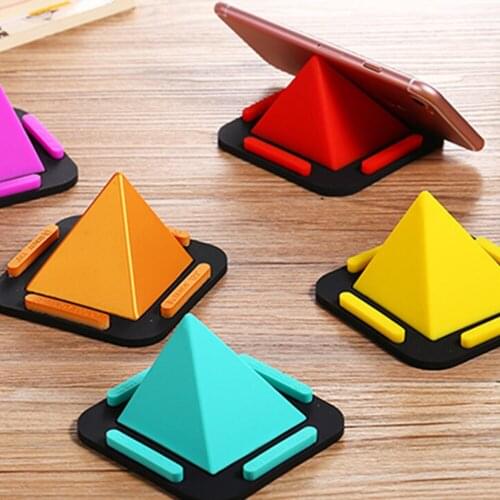 Desk Plastic Finger Ring Mobile Phone Pyramid Stand Holder cellphone Ring 360 Degree For iPhone Smart Phone Car Stands