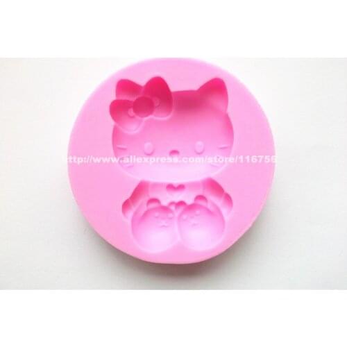 New! Free Shipping Cat Shaped Silicone Mold Cake Decoration Fondant Cake 3D Food Grade Silicone Mould 201