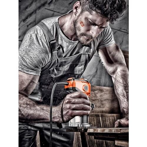 Trimming machine, woodworking tools, flip-chip electric wood milling, engraving hole gongs, electromechanical wood milling, alum