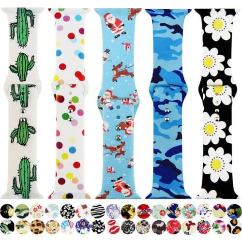New Floral Flower Bands For Apple watch Series 6 5 4 SE 40mm 44mm Soft Sports Silicone Printed Strap For iWatch Band 3 38mm 42mm