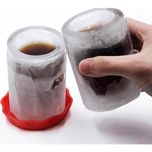 Glass Ice Mold Cup Shape Ice Tray Maker Ice Cup Silicone Mold For Summer Party Outdoor Ice Cream Tools Kitchen Accessories